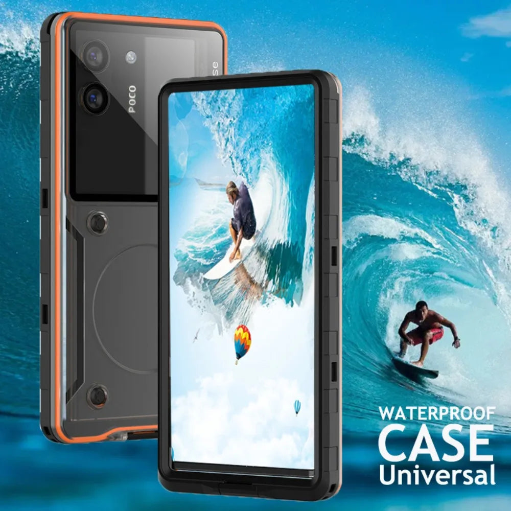 Universal WaterProof Case for Poco X8 Pro Max F8 M8 5G Diving Sealing Funda Xiaomi Poco X7 Pro M7 F7 Ultra F6 X6 M6 X5 X4 X3 NFC